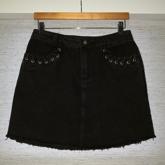 Honey Punch Sky Full Of Stars Denim Mini Skirt - Picture 2 of 4